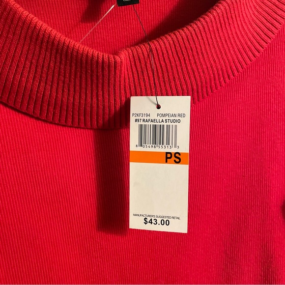 PETITE NWT Rafaella Studio Sweater, Petite Small, Pompeiian Red - Picture 6 of 7